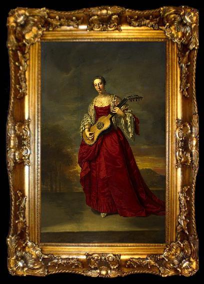 framed  Adolf Von Meckel Portrait of Caroline Darcy, ta009-2